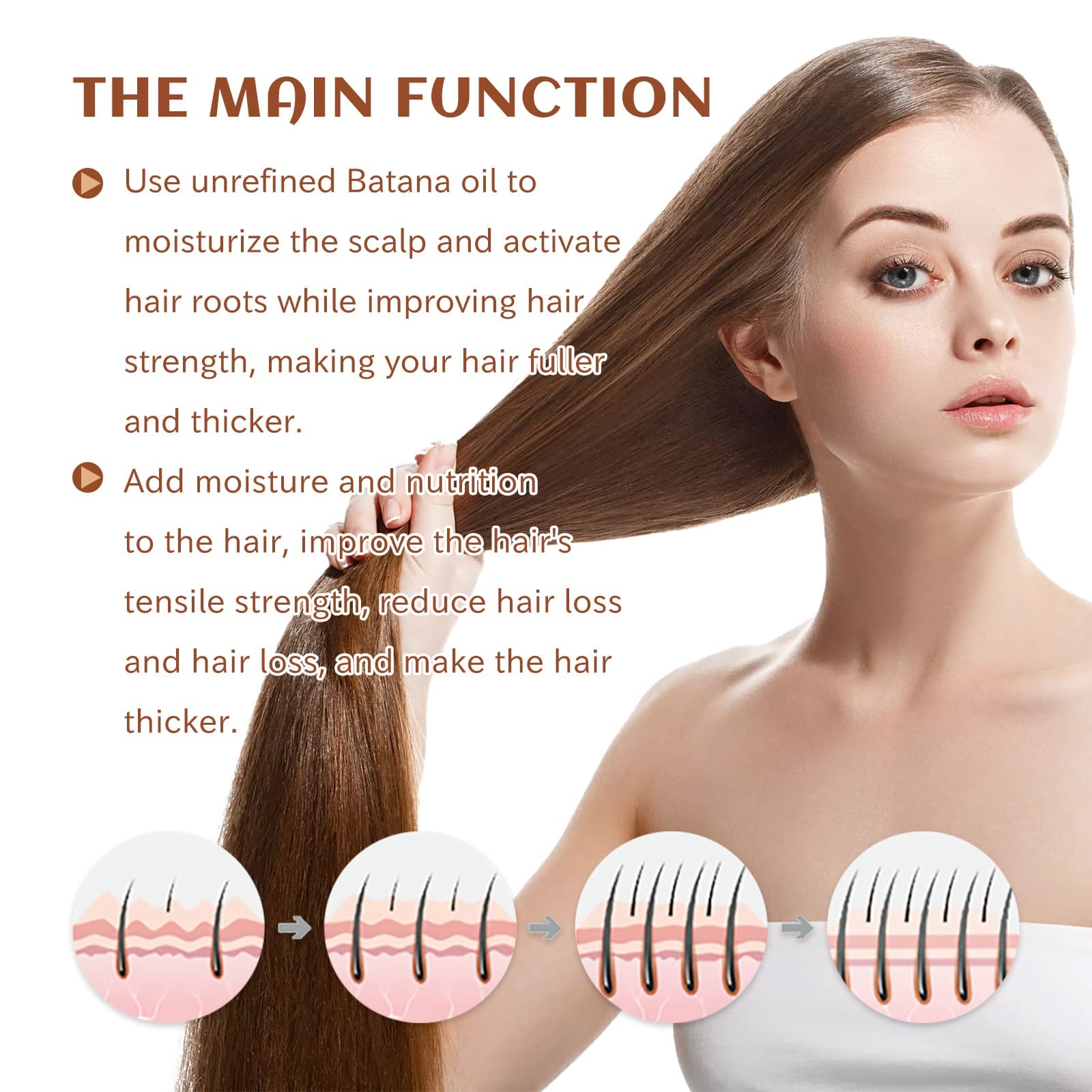 Batana Oil Hair Conditioner, Natural Batana Oil For Hair Growth For Healthier Thicker Hair, Stimulates Hair Follicles