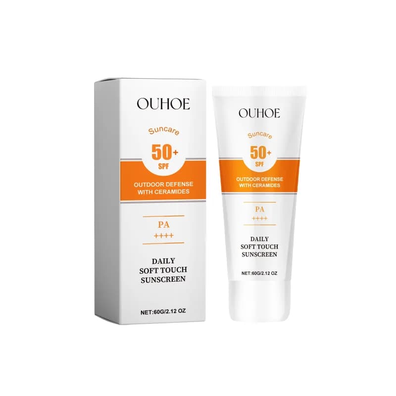 OUHOE Daily Soft Touch Sunscreen, Gentle Facial Body Skin Non-Sticky Non-Fake White Protection Moisturizing Anti-Uv Cream