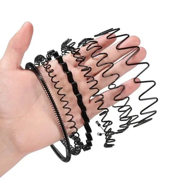 6Pcs Metal Hair Headband Wave Style Hoop Band Comb Sports Hairband Men Women US
